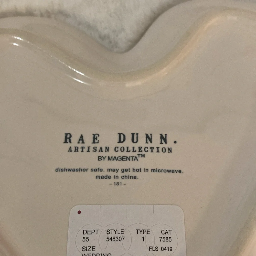 Rae Dunn Heart Shaped Just Married Plate